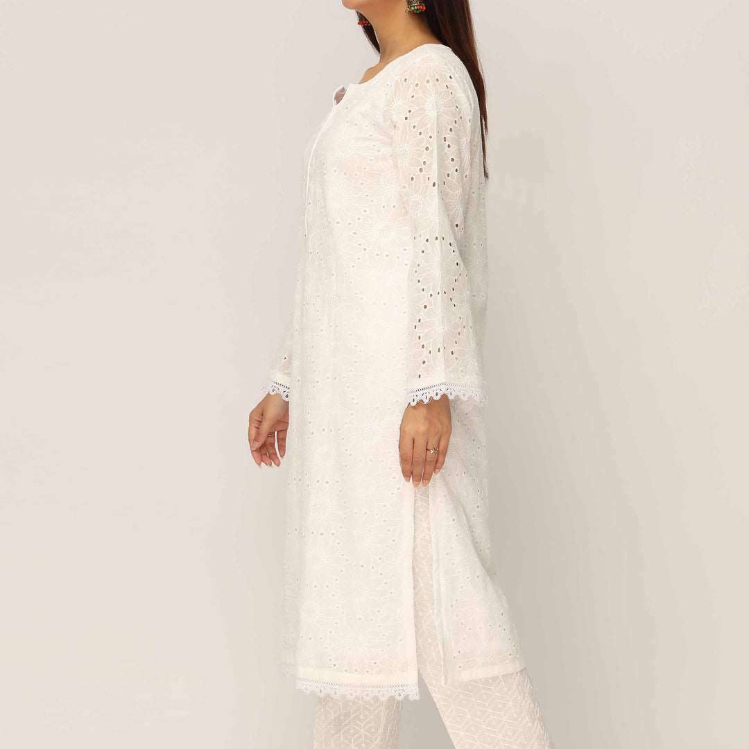 1PC- Schiffli Chikan Lawn Shirt PS5306
