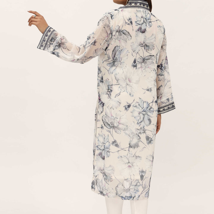 1PC- Digital Printed Crinckle Chiffon Shirt PS5307