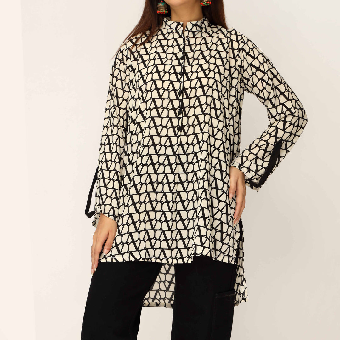 1PC- Digital Printed Grip Silk Shirt PS5326