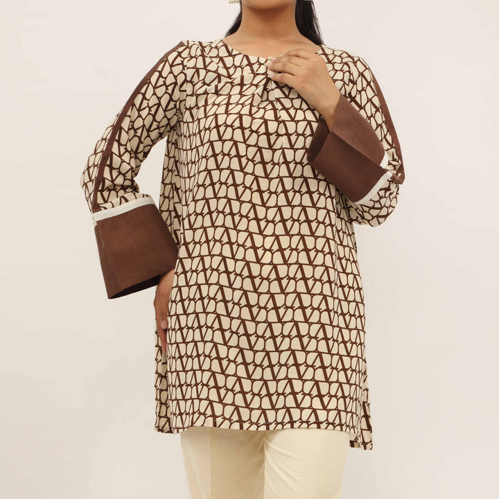 1PC- Printed Grip Silk Shirt PS5329