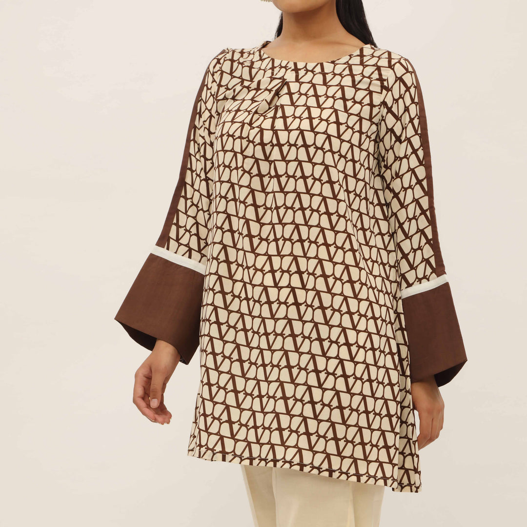 1PC- Printed Grip Silk Shirt PS5329