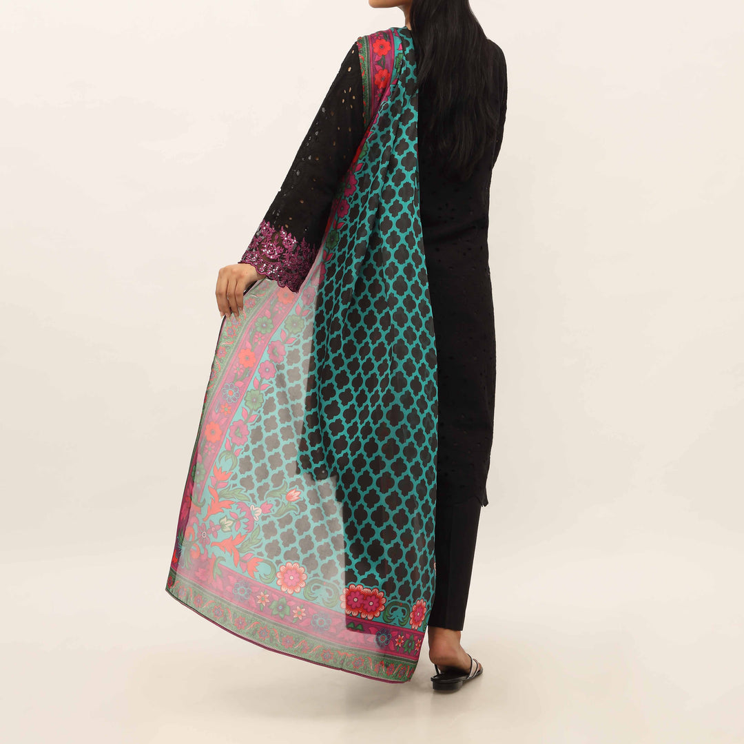 3PC- Schiffly Chikankari Lawn Suit PS5342