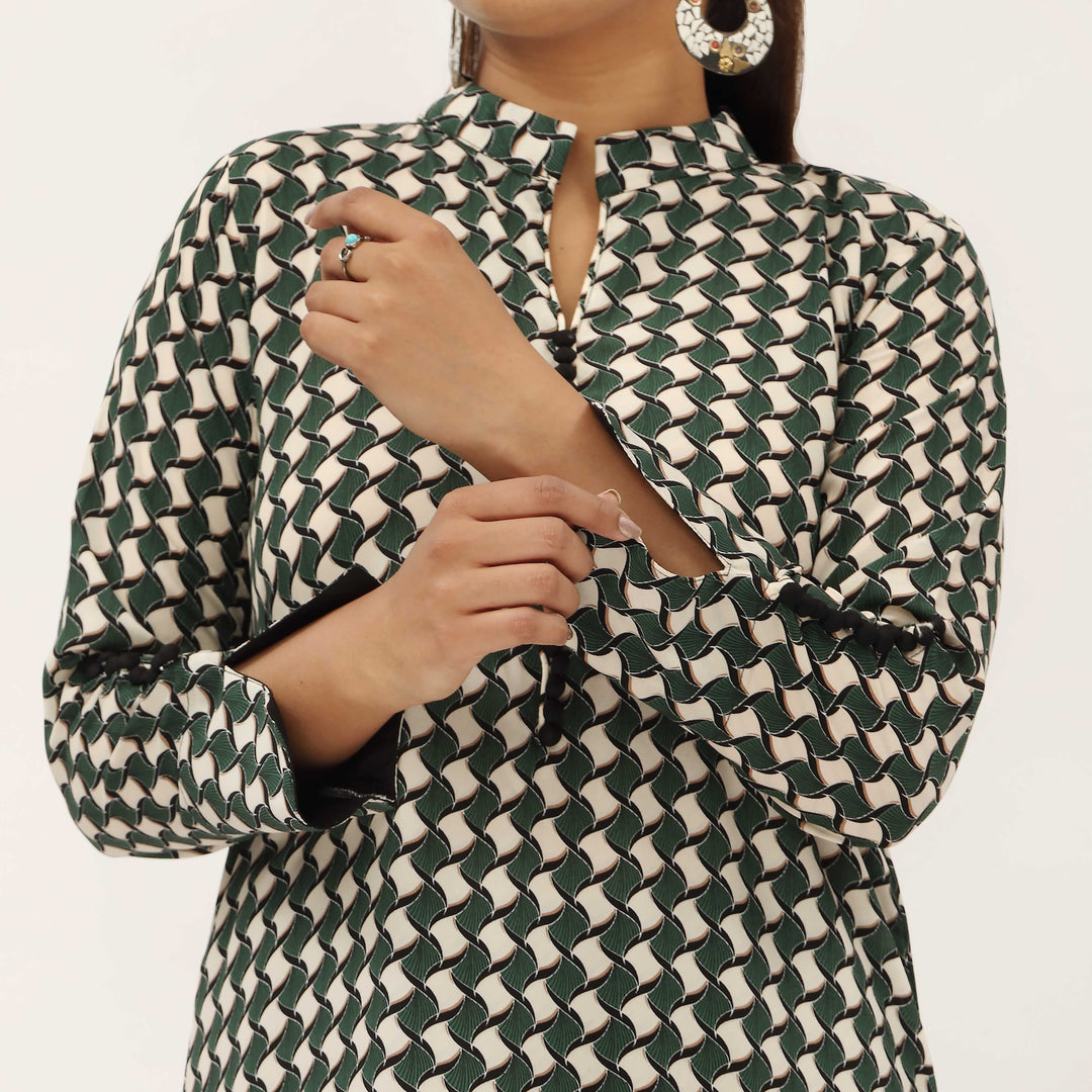 1PC- Digital Printed Gripsilk Shirt PS5353