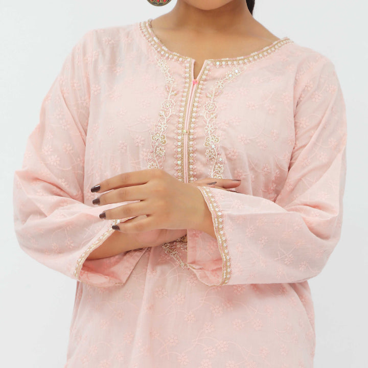 1PC- Chikankari Lawn Shirt PS5354