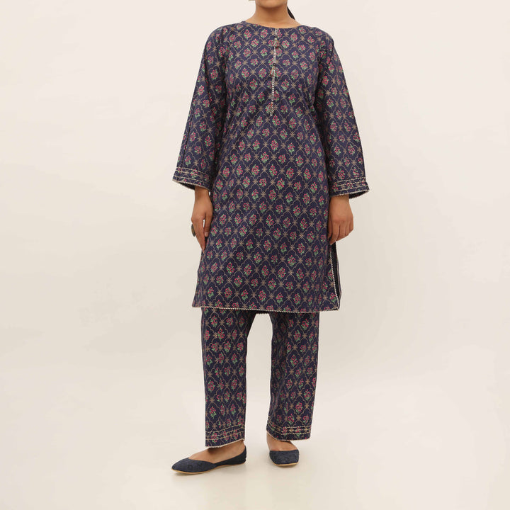 2PC- Screen Printed Cotton Cambric Suit PS5359
