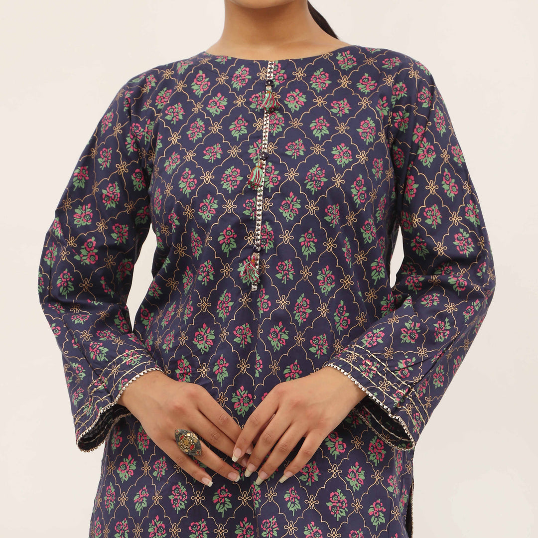 2PC- Screen Printed Cotton Cambric Suit PS5359