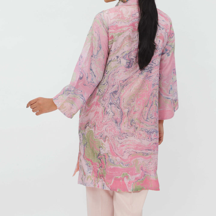 1PC- Hand Painted Khadi Net Shirt PS5360