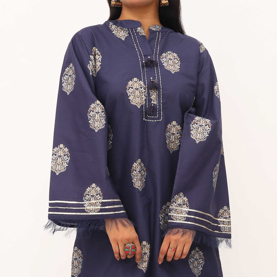 2PC- Printed Cotton Cambric Suit PS5365