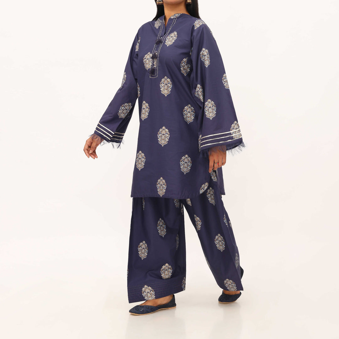 2PC- Printed Cotton Cambric Suit PS5365
