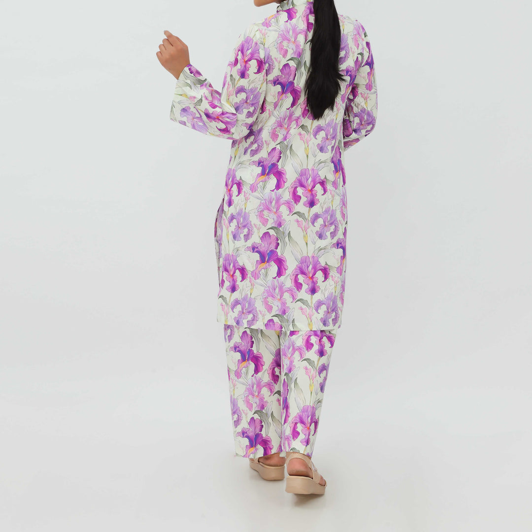 2PC- Digital Printed Cotton Cambric Co-ord Set PS5369