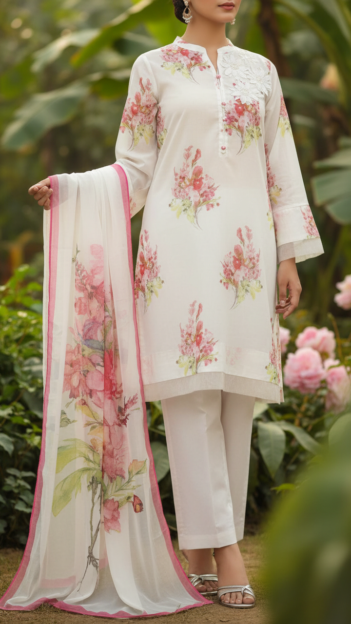 3PC- Digital Printed Lawn Suit PS5371