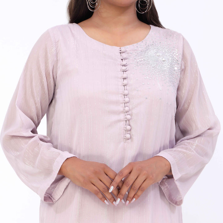 2PC- Embroidered Chiffon Zari Suit PS5372