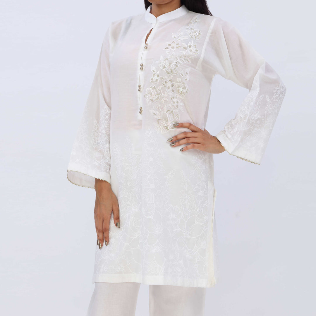 1PC- Printed Lawn Shirt With Embroidery PS5375