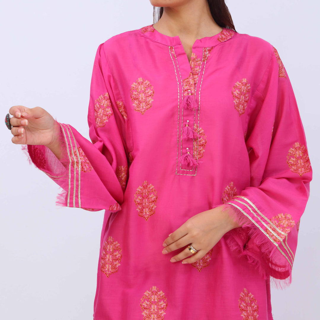 2 PC- Cotton Cambric Printed Suit PS5393