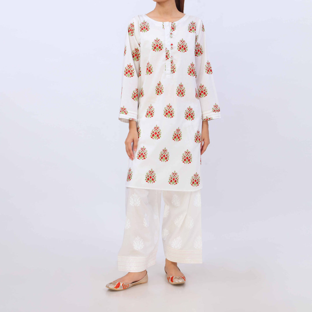 2 PC- Cotton Cambric Printed Suit PS5401