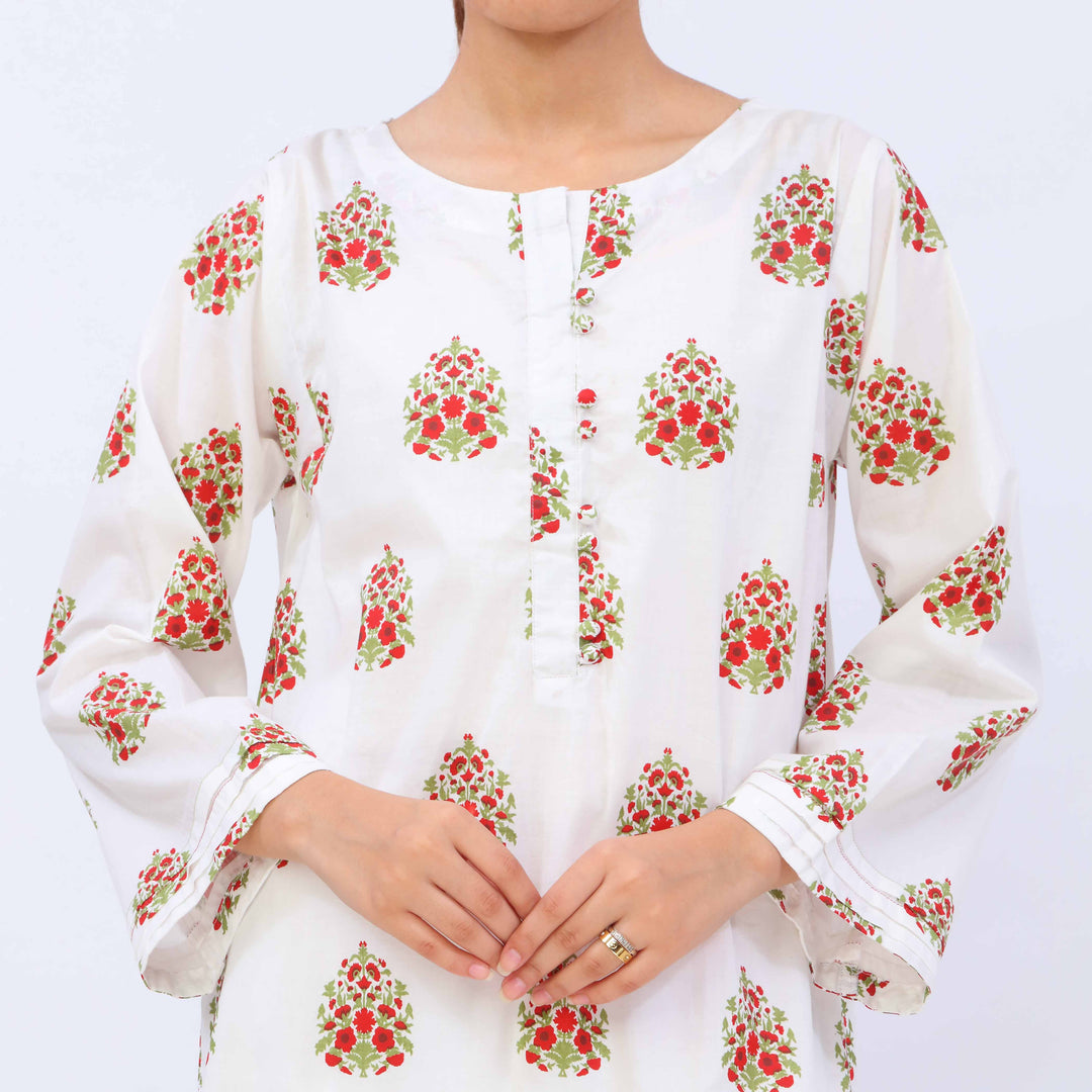 2 PC- Cotton Cambric Printed Suit PS5401