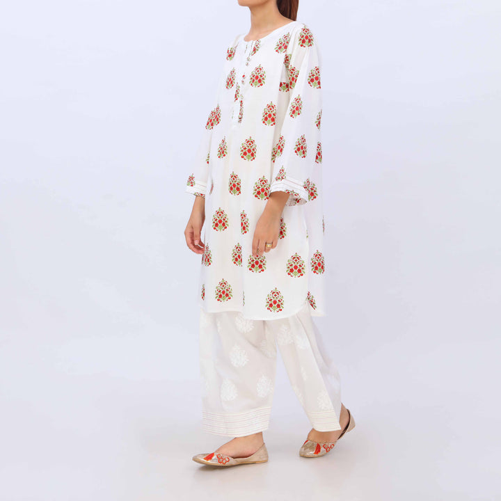 2 PC- Cotton Cambric Printed Suit PS5401