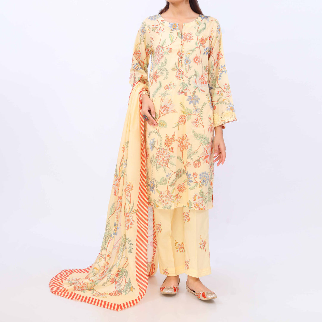 3 PC- Digital Printed Lawn Suit PS5432