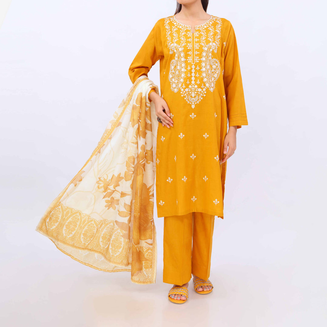 3 PC- Embroidered Cambric Suit PS5445