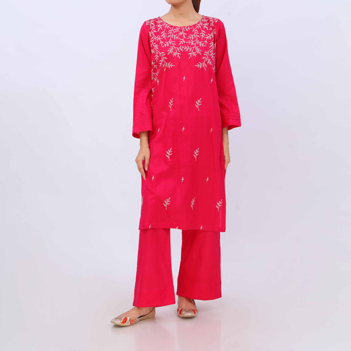 2 PC- Embroidered Cambric Suit PS5446