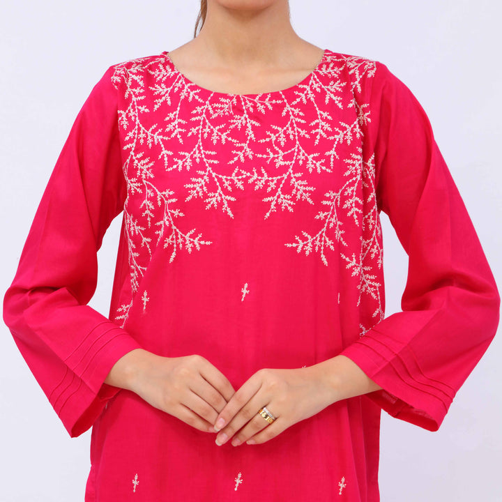 2 PC- Embroidered Cambric Suit PS5446