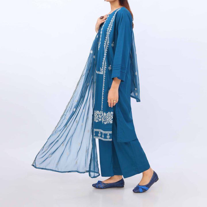 3 PC- Embroidered Cambric Suit PS5449