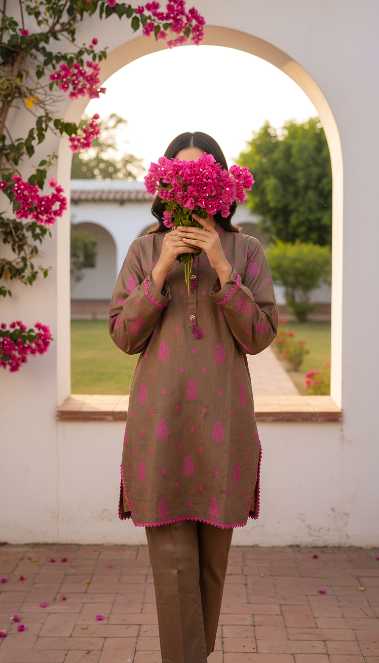 2 PC Embellished Cambric Suit PS603562