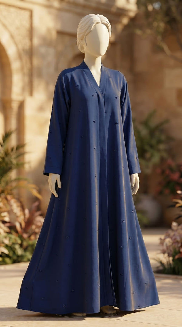 Navy Grip Silk Abaya PS618148