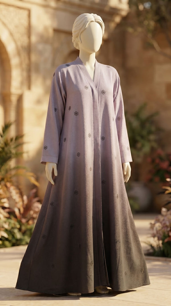 Black Grip Silk Abaya PS618501