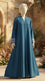Teal Blue Grip Silk Abaya PS618896