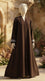 Brown Grip Silk Abaya PS619102