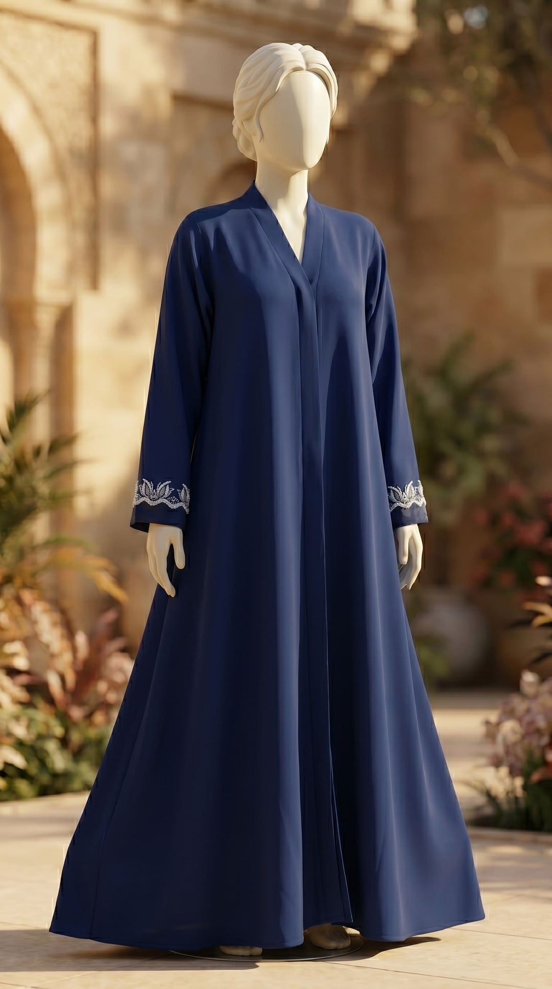 Blue Grip Silk Abaya PS619112
