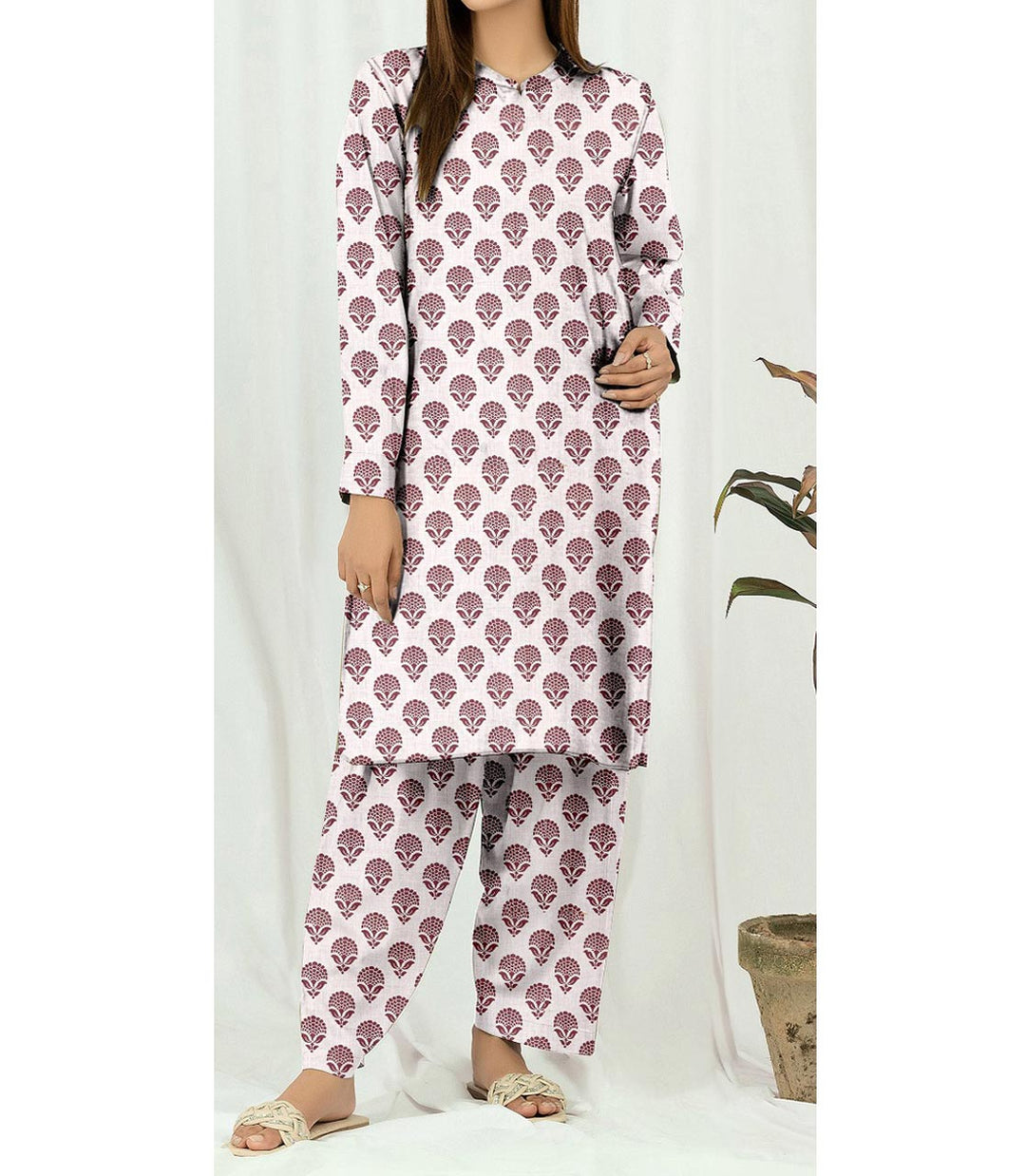 2PC- Unstitched Digital Printed Cambric Suit PS9471