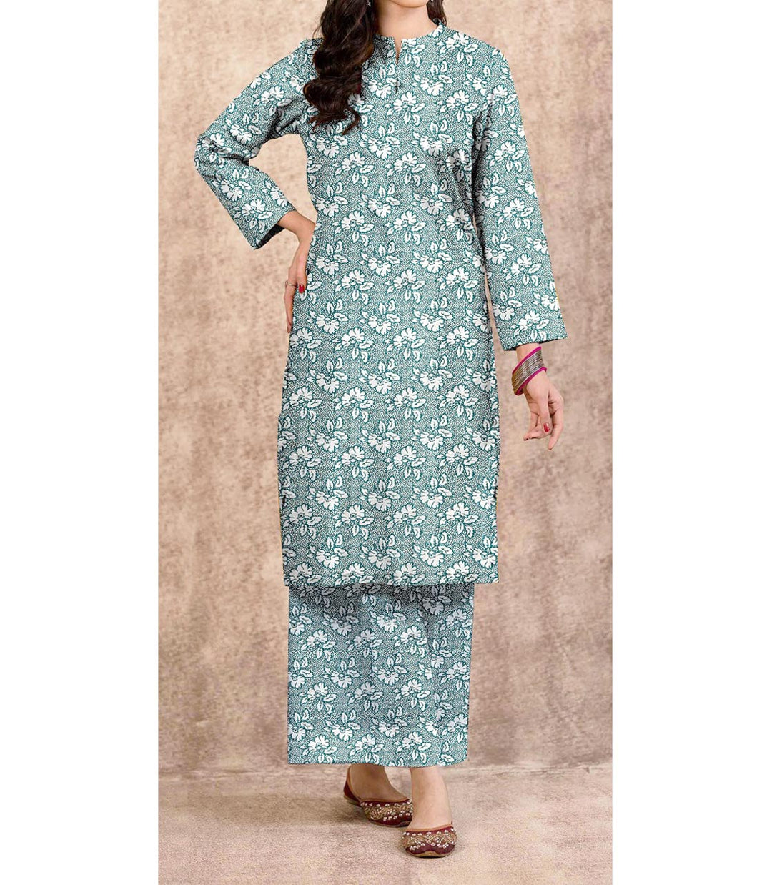 2PC- Unstitched Digital Printed Cambric Suit PS9480