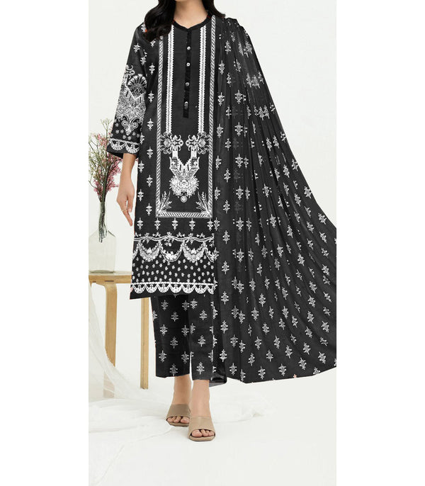 طقم كامبريك مطبوع غير مخيط 3 قطع PS9485