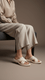 Beige Formal Slipper For Women PU0375