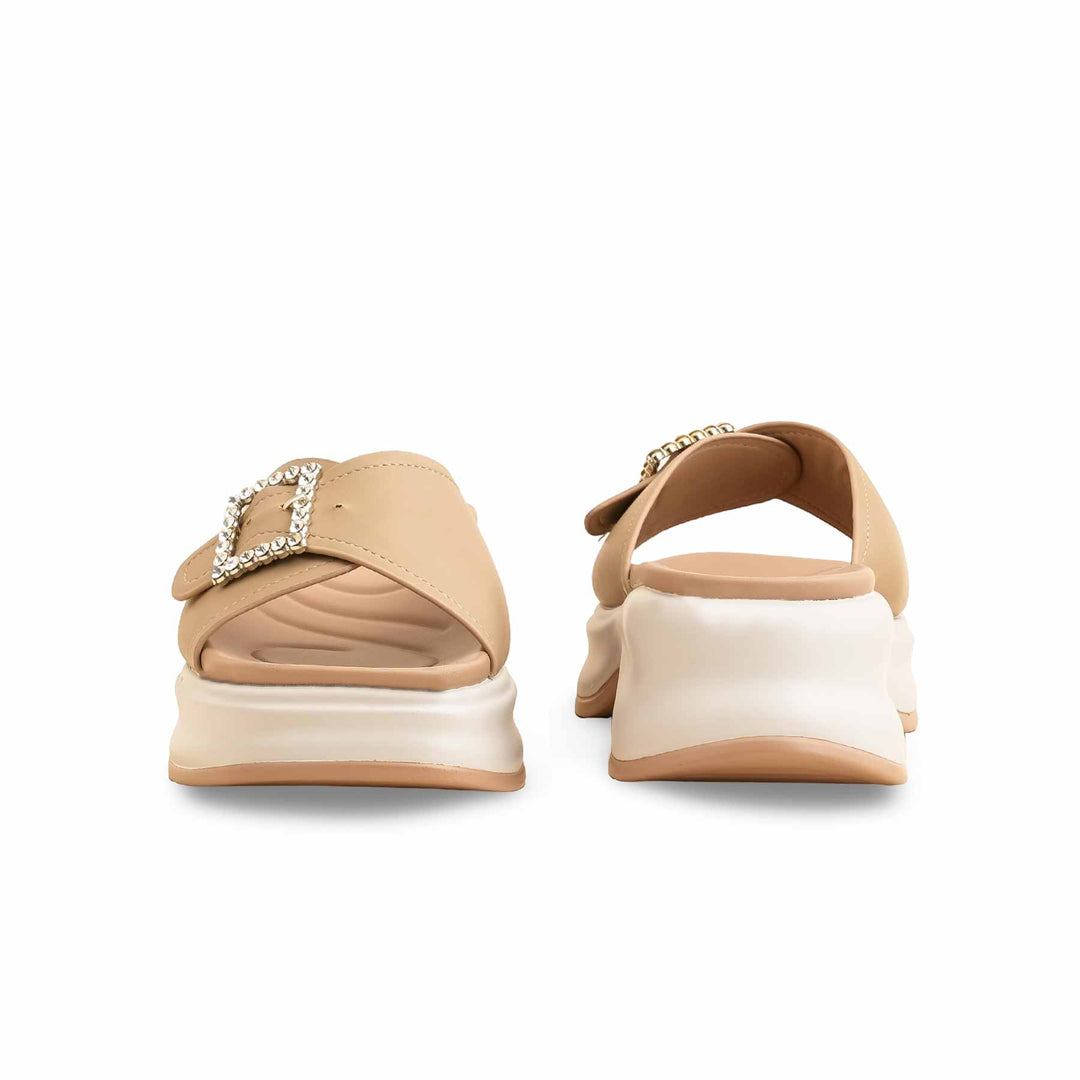 Khaki Formal Slipper For Women PU0377