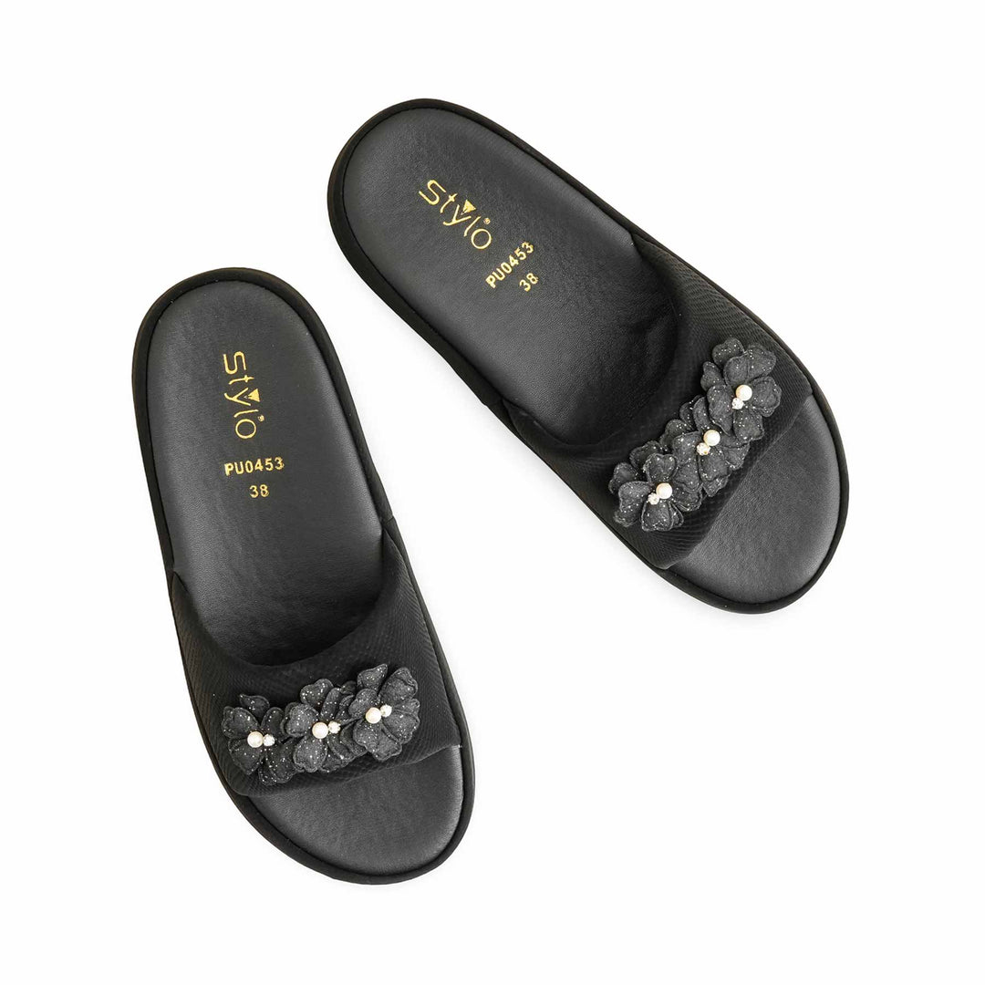 Black Formal Slipper For Ladies PU0453