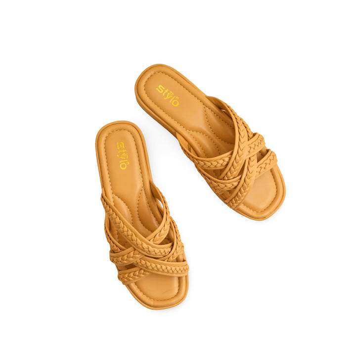 Beige Formal Slipper For Ladies PU0475