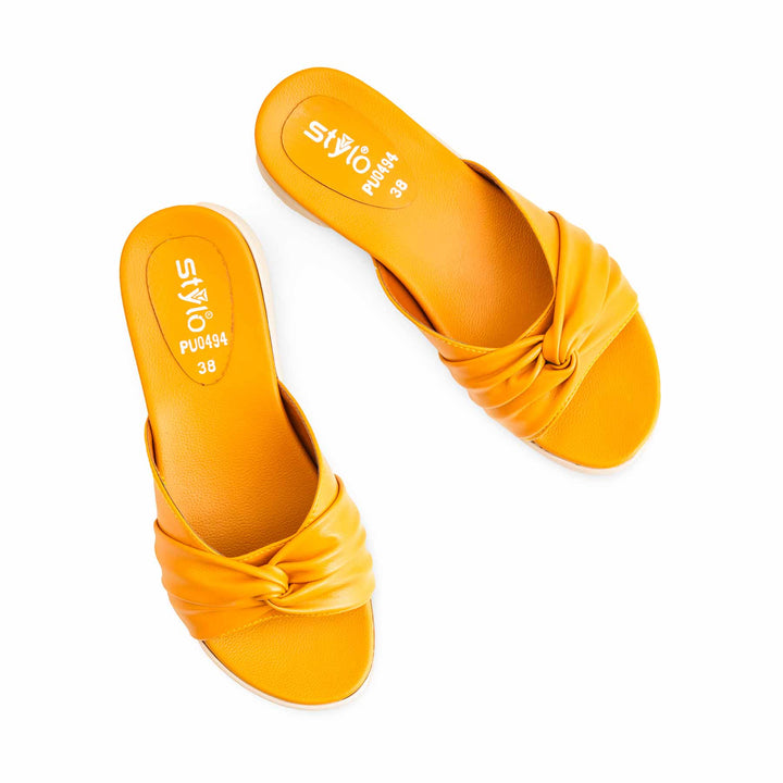 Mustard Formal Slipper For Ladies PU0494