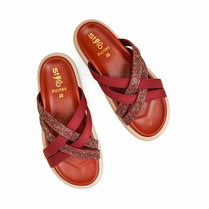 Maroon Formal Slipper For Ladies PU0584