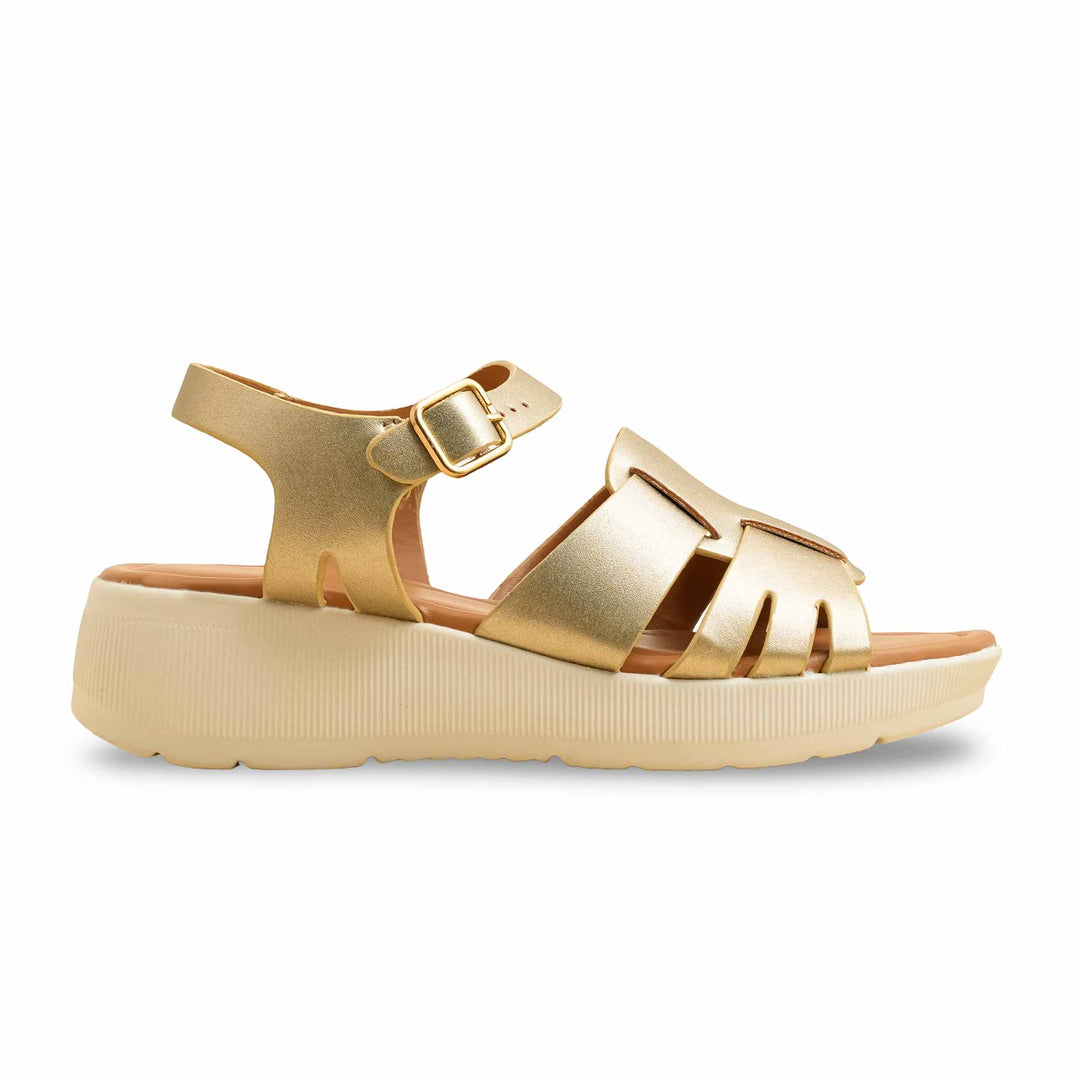 Golden Formal Sandal For Ladies PU0603
