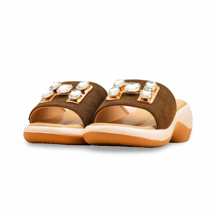 Olive Formal Slipper For Ladies PU0614
