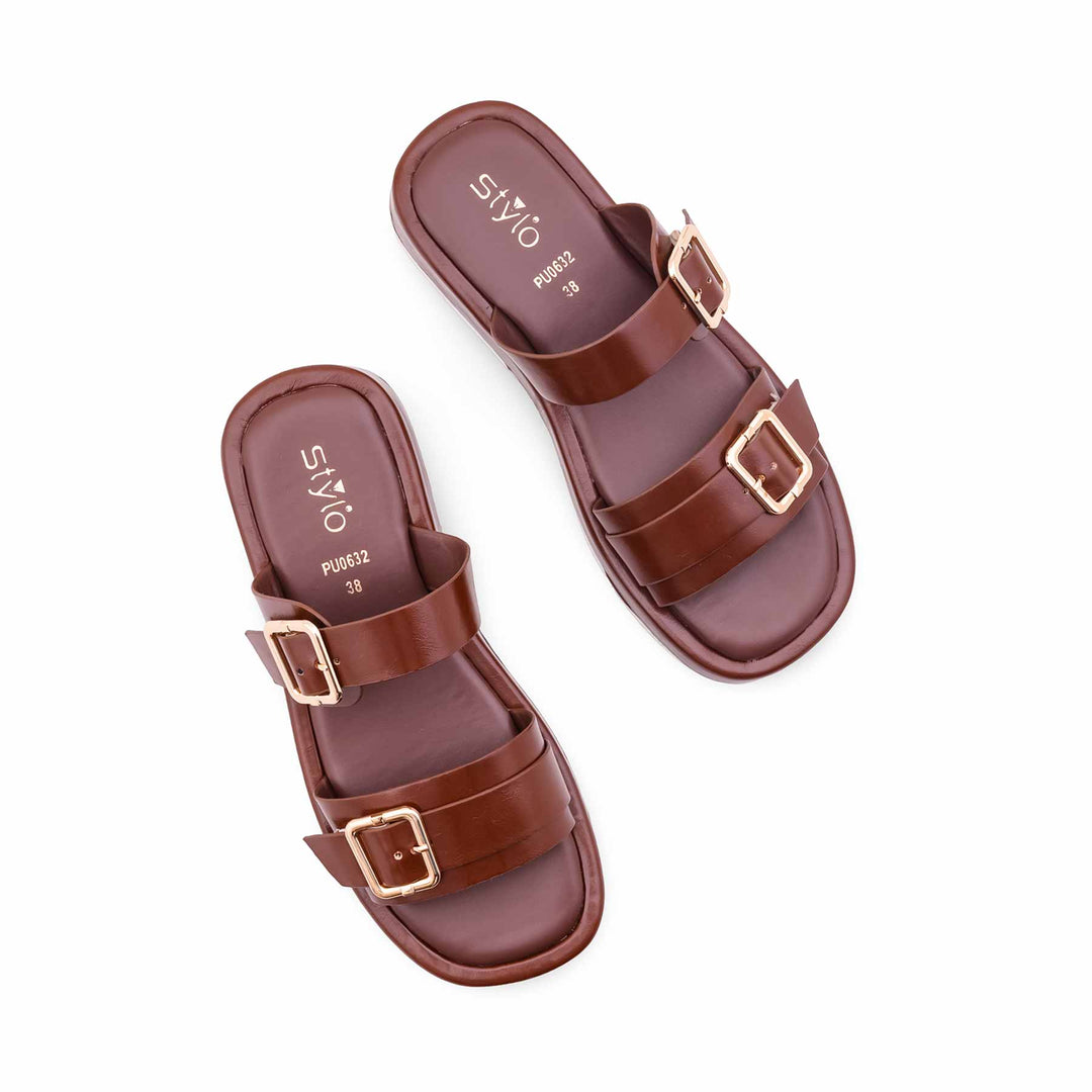 Tan Formal Slipper For Ladies PU0632