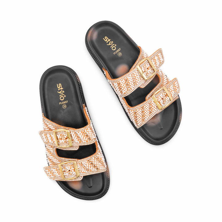 Golden Formal Slipper For Women PU0657