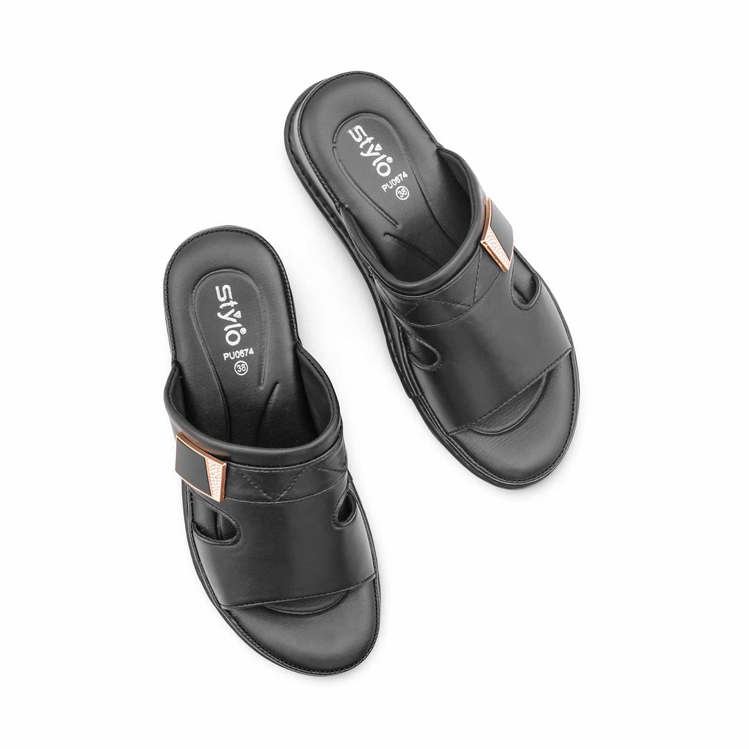 Black Formal Slipper For Women PU0674