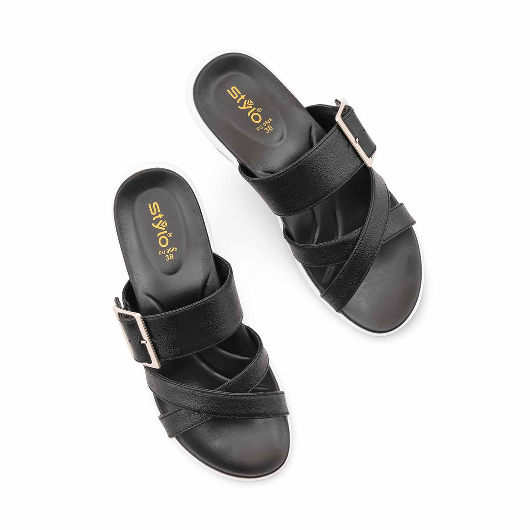 Black Formal Slipper For Women PU0686