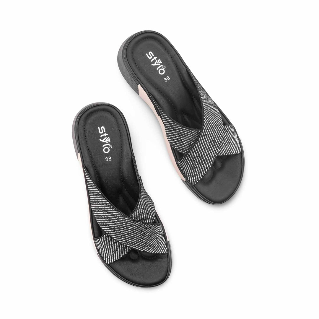 Black Formal Slipper For Ladies PU0730
