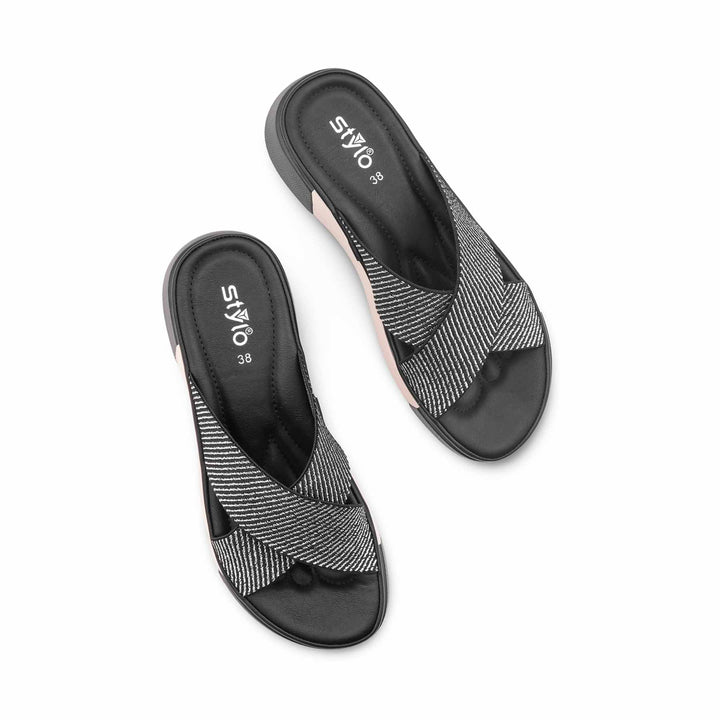 Black Formal Slipper For Ladies PU0730