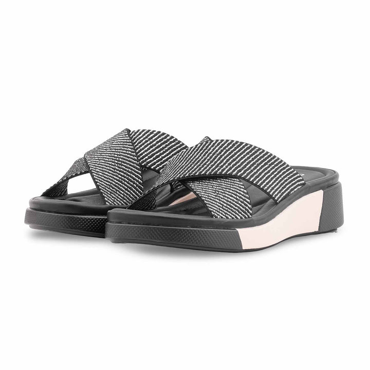 Black Formal Slipper For Ladies PU0730